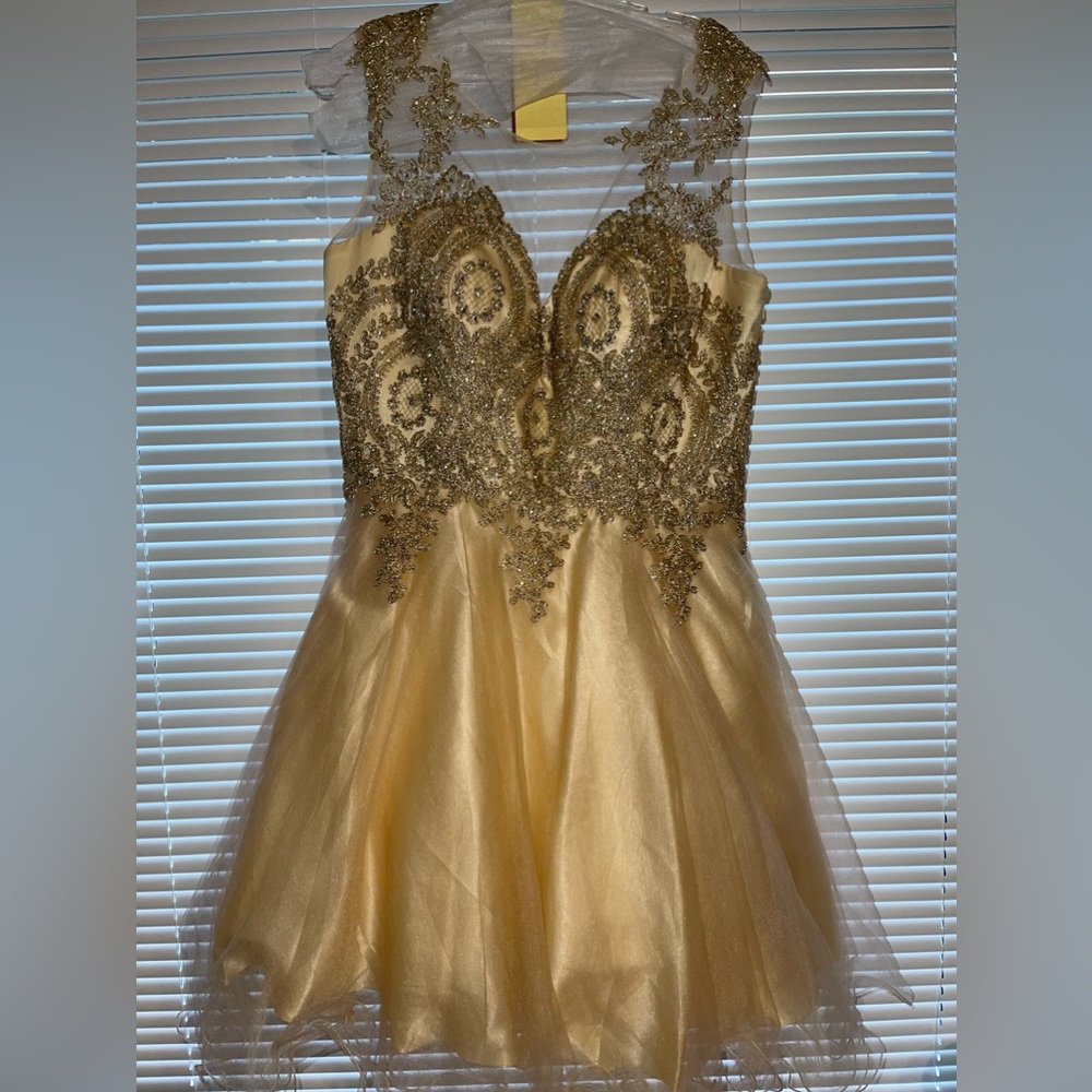 homecoming dress gold
